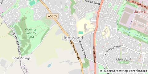 Map of Stoke on Trent, Staffordshire