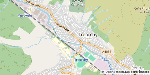 Map of Rhondda, Rhondda Cynon Taf