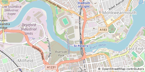 Map of Monkwearmouth, Sunderland
