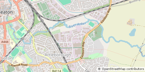 Map of Nuneaton, Warwickshire