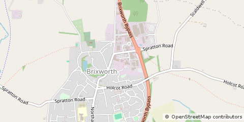 Map of Brixworth, Northamptonshire