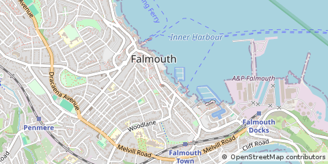 Map of Falmouth, Cornwall
