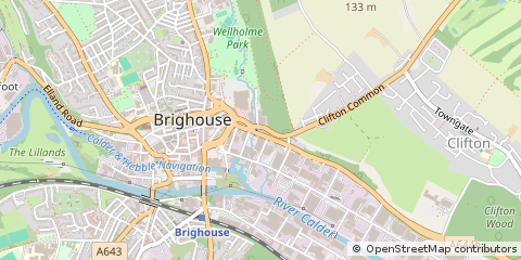 Map of Brighouse, West Yorkshire