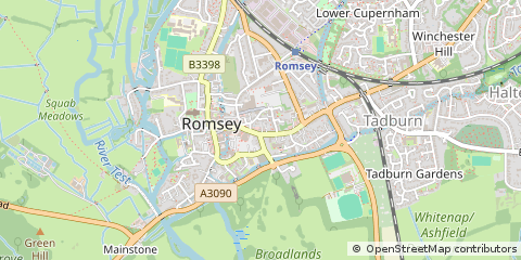 Map of Romsey, Hampshire