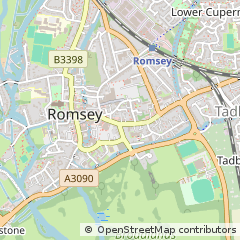 Map of Romsey, Hampshire