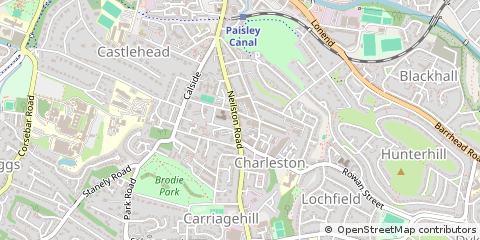 Map of Paisley, Renfrewshire