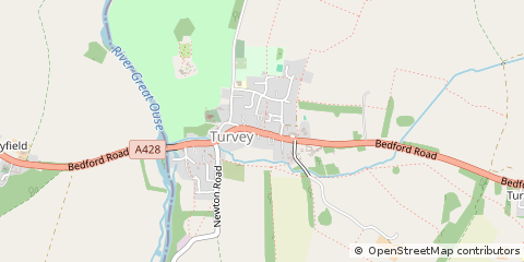 Map of Turvey, Bedfordshire