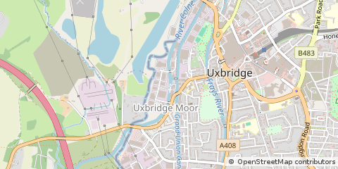 Map of Uxbridge, Middlesex