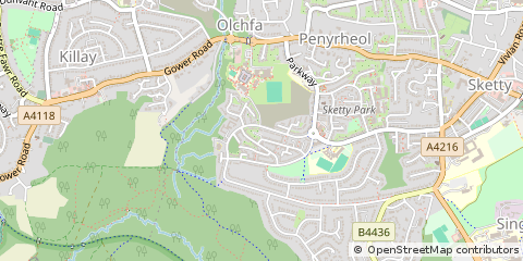 Map of Swansea, West Glamorgan