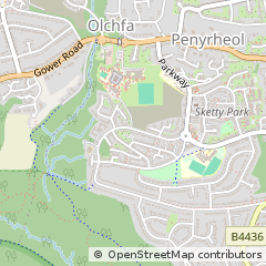 Map of Swansea, West Glamorgan