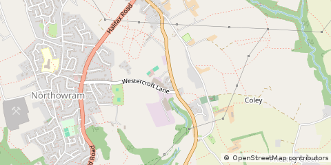 Map of Halifax, West Yorkshire
