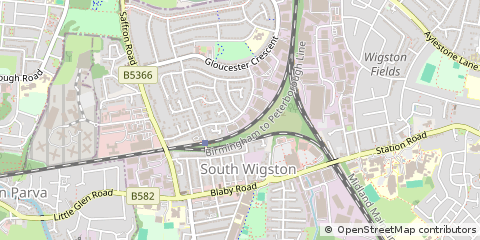 Map of Wigston, Leicestershire