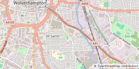 Map of Wolverhampton, West Midlands