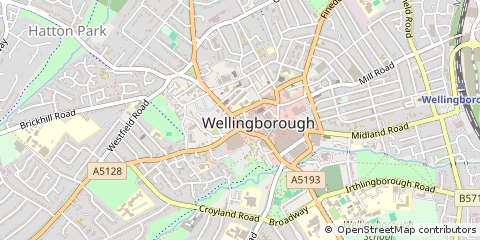 Map of Wellingborough, Northamptonshire