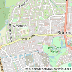 Map of Bourne, Lincolnshire