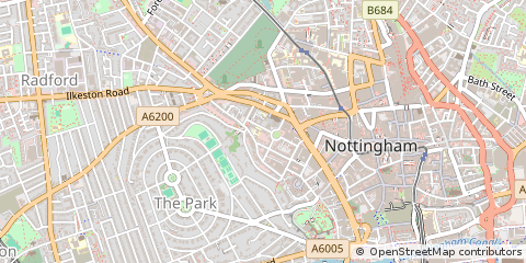 Map of Nottingham, Nottinghamshire