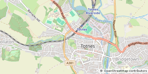Map of Totnes, Devon