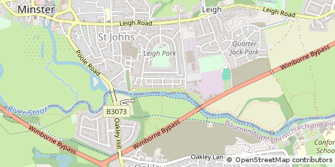 Map of Wimborne, Dorset