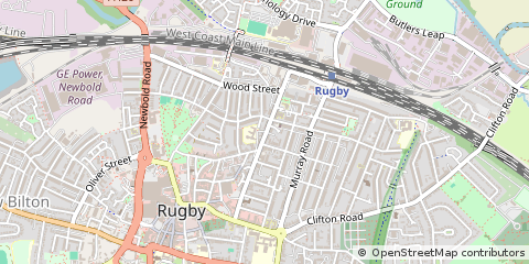 Map of Rugby, Warwickshire