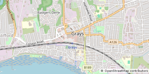 Map of Grays, Essex