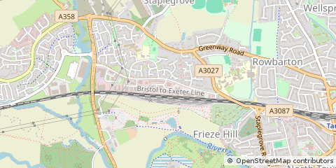 Map of Taunton, Somerset