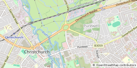 Map of Christchurch, Dorset
