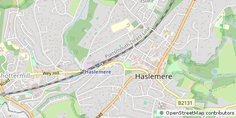 Map of Haslemere, Surrey