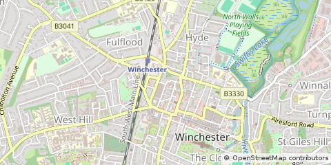Map of Winchester, Hampshire