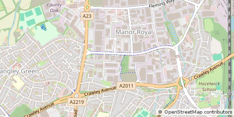 Map of Crawley, West Sussex