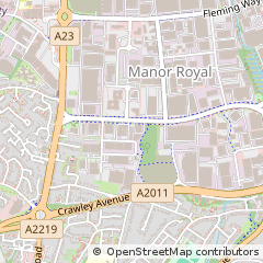 Map of Crawley, West Sussex