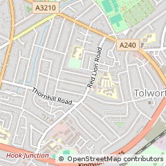 Map of Tolworth, Surrey