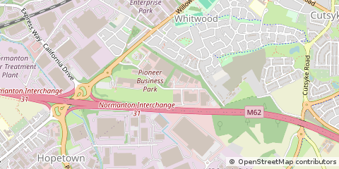 Map of Castleford, West Yorkshire