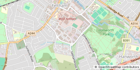 Map of Feltham, Middlesex
