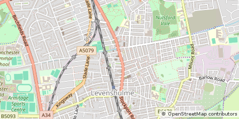 Map of Levenshulme, Manchester