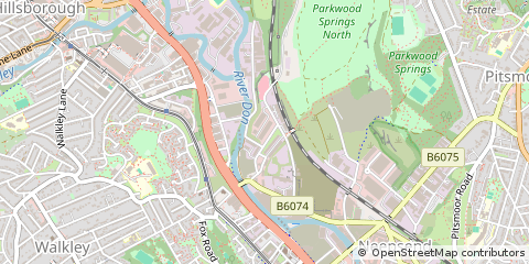 Map of Sheffield, South Yorkshire