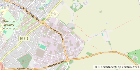 Map of Sudbury, Suffolk