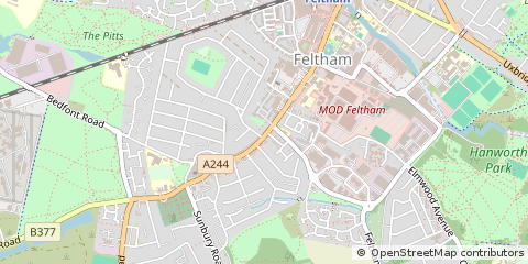 Map of Feltham, Middlesex
