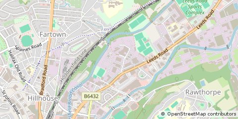 Map of Huddersfield, West Yorkshire