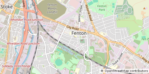 Map of Stoke on Trent, Staffordshire