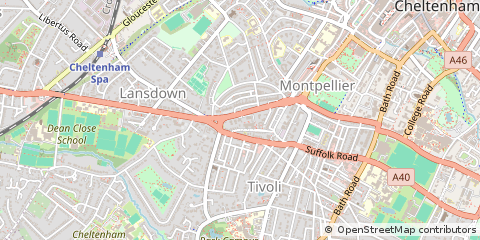 Map of Cheltenham, Gloucestershire