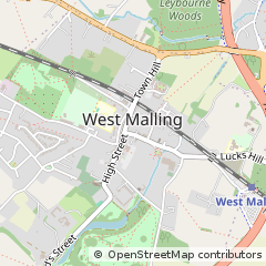 Map of West Malling, Kent