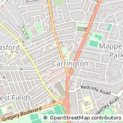 Map of Nottingham, Nottinghamshire