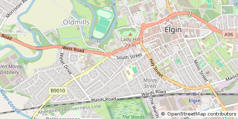 Map of Elgin, Moray