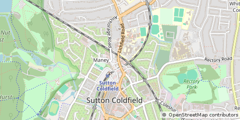 Map of Sutton Coldfield, West Midlands