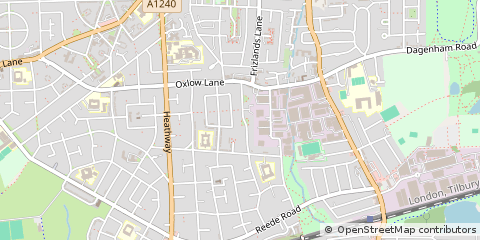 Map of Dagenham, Essex