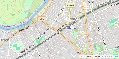 Map of Surbiton, Surrey