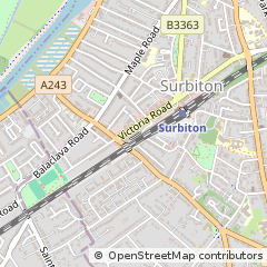 Map of Surbiton, Surrey