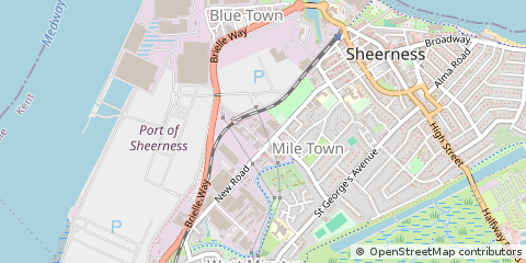 Map of Sheerness, Kent