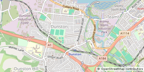 Map of Gateshead