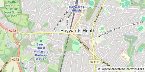 Map of Haywards Heath, West Sussex